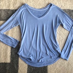 Baby Blue American Eagle Long-Sleeve Top -Size XS